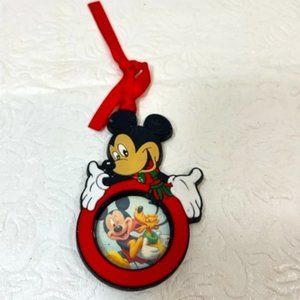 Disney Mickey Mouse Photo Christmas Holiday Rubber Ornament 2"x3"